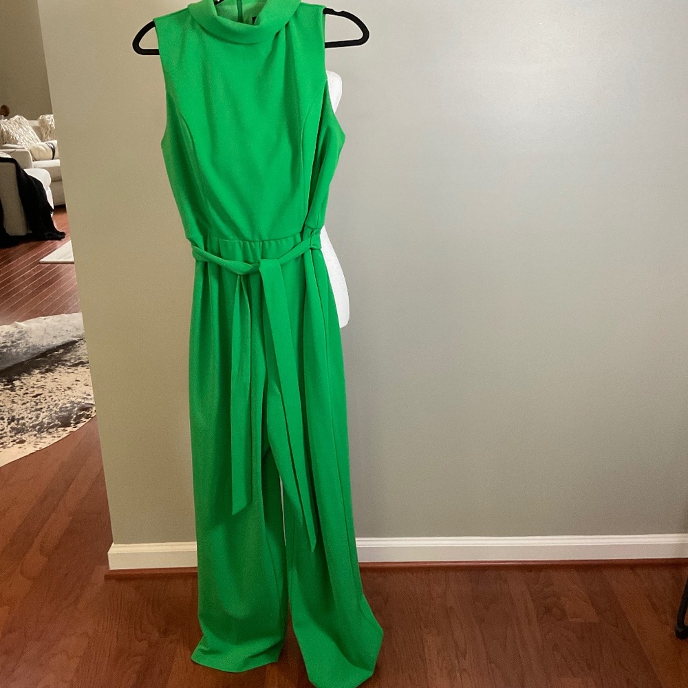 MARINA; JUMPSUIT; FULL LENGTH; SIZE 12 USA; GREEN